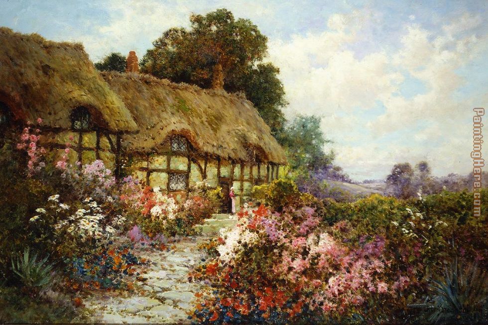 Ann Hathaway's Cottage painting - Alfred de Breanski Ann Hathaway's Cottage art painting